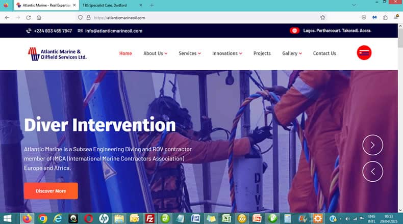 Atlantic Marine Website