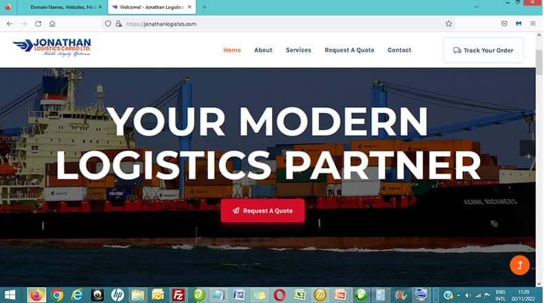 Jonathan Logistics Cargo Website