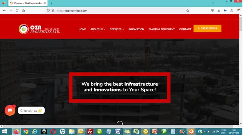 OZA Properties Website