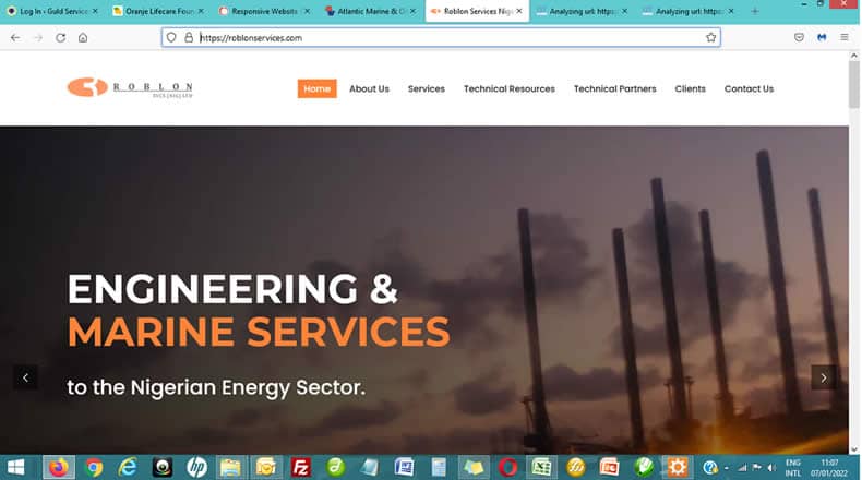 Roblon Services Nigeria Website