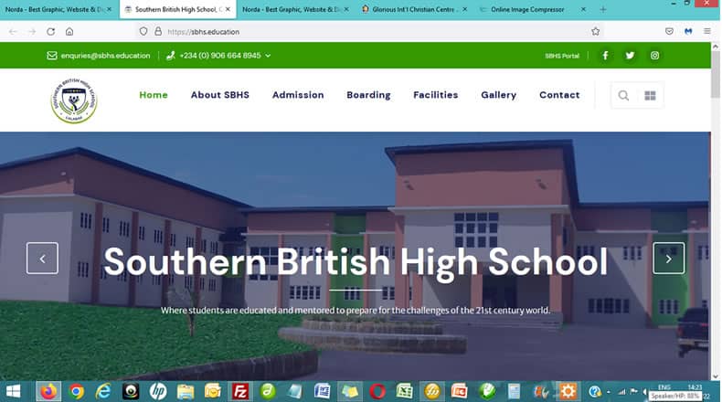 Southern British High School Website